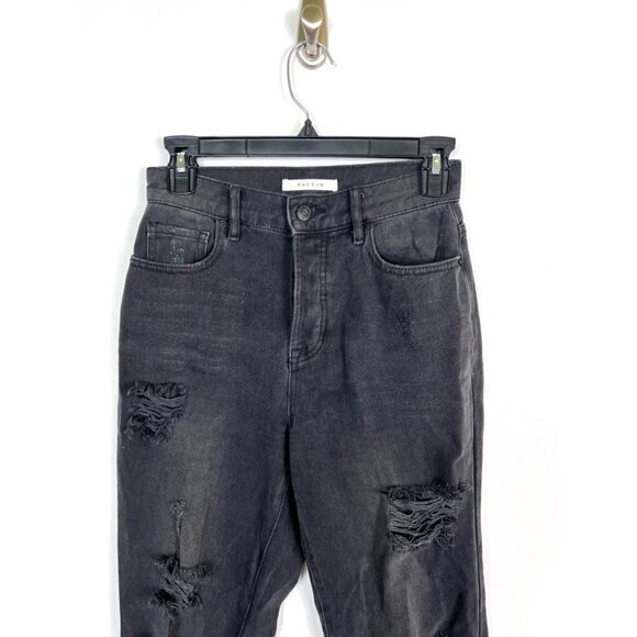 Pacsun high rise straight black cut off jeans - Picture 2 of 9